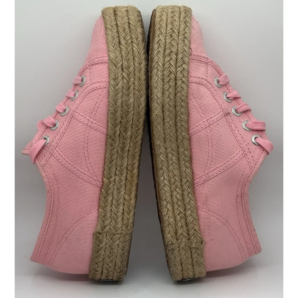 Superga Pink Canvas Platform Espadrille Sneakers Sz6‎ Cottage Core Granola